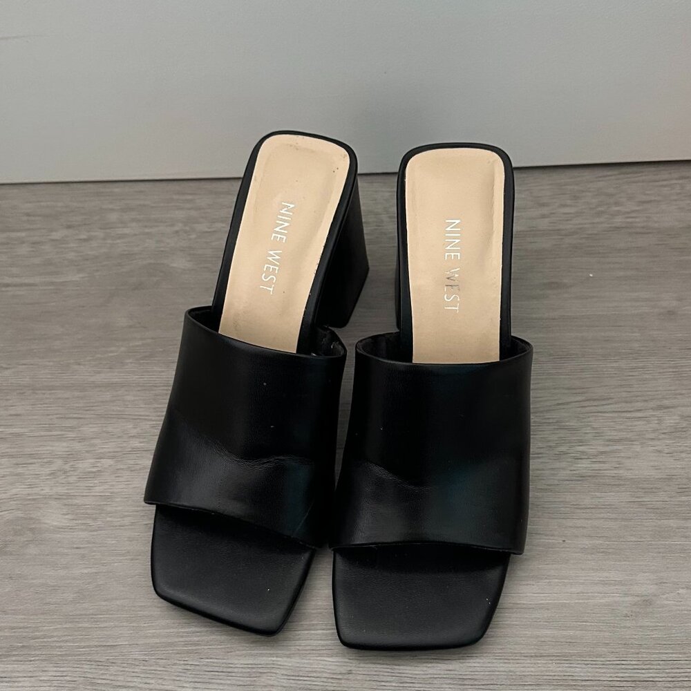 Nine West Black Mule Heels